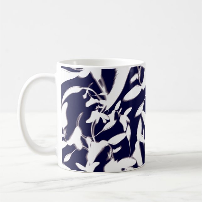 Konstruktion för marin och vit färg mönster tillve kaffemugg (Vänster)