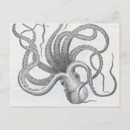 Konstruktion för oktopus vintage kraken vykort