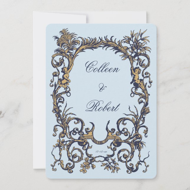 Konstruktion för Ornate Baroque Antique c.1700s me Inbjudningar (Framsida)