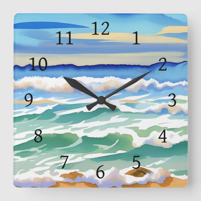 Konstruktion för Östersjön 300 blå Grönt Fyrkantig Klocka (Framsida)