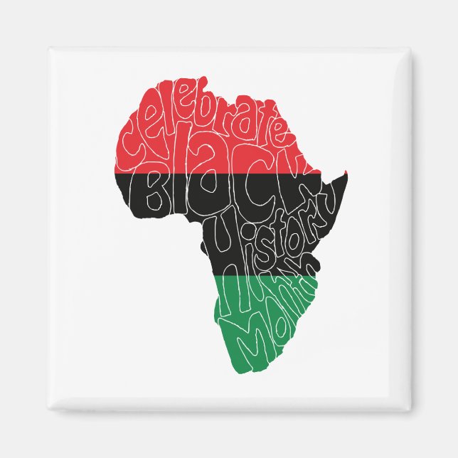 Konstruktion för Pan African Flagga Black History  Magnet (Framsidan)