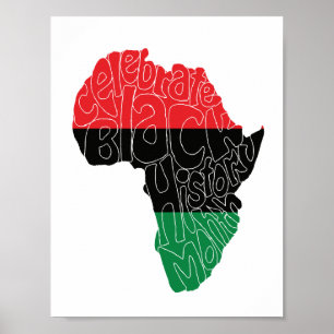 Konstruktion för Pan African Flagga Black History Poster