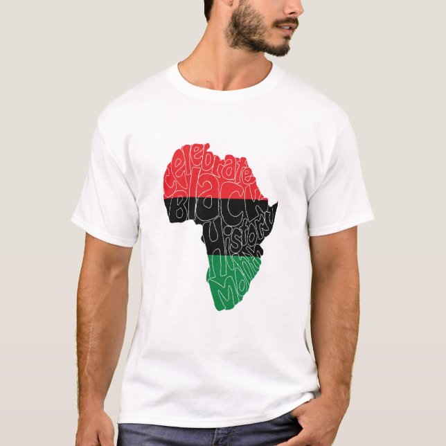 Konstruktion för Pan African Flagga Black History  T Shirt (Framsida)