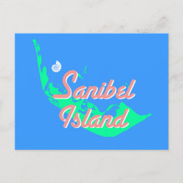 Konstruktion för Sanibel Island karta Vykort
