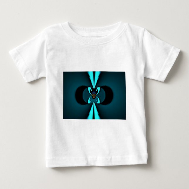 Konstruktion för skärande cyan och svart vektor i  t-shirt (Framsida)
