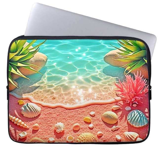 Konstruktion för Snäckor med Sol-kyld Beach Laptop Fodral (Framsidan)