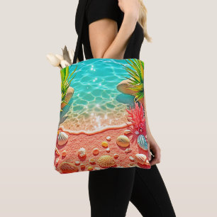 Konstruktion för Snäckor med Sol-kyld Beach Tygkasse