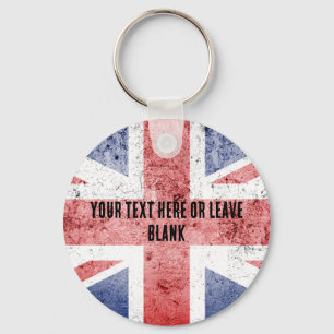 Konstruktion för stil Union Jack. Anpassa text Nyckelring