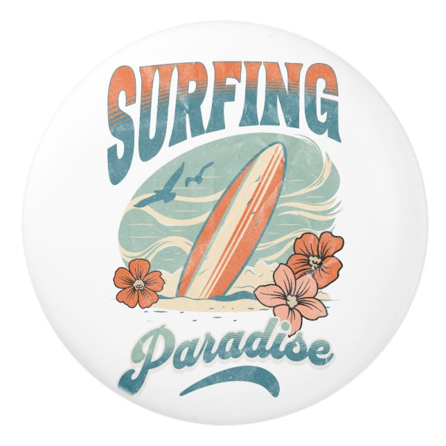 Konstruktion för Surfingparadise retro stil Knopp (Framsidan)