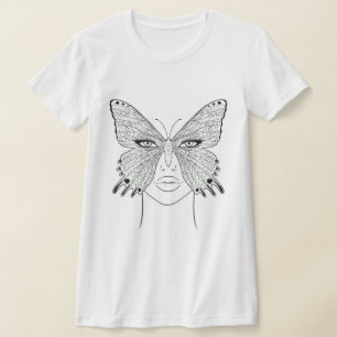 Konstruktion för T-shirt för kvinnor i ansikte, an