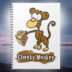 Konstruktion för Tecknaden Cheeky Monkey Anteckningsbok Med Spiral