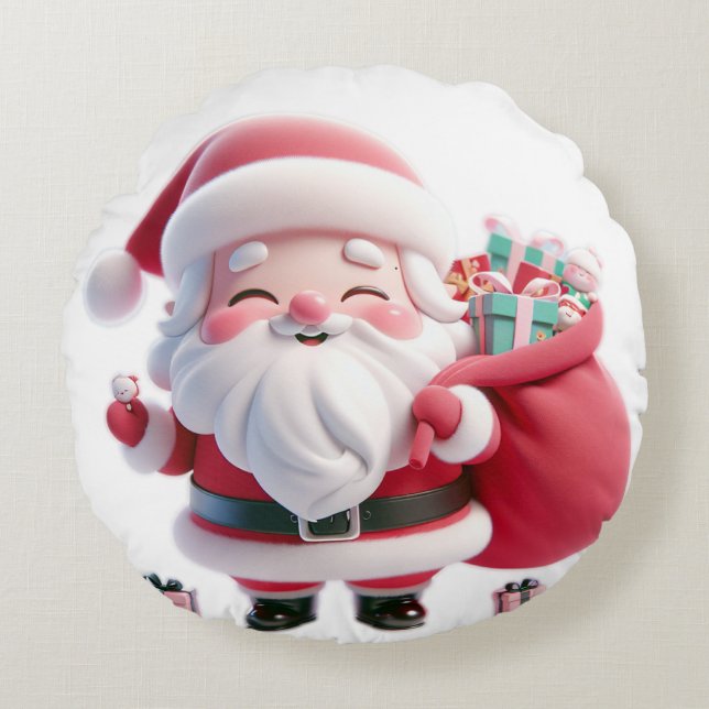 Konstruktion för tomtkaluskuddar rund kudde (Framsidan)