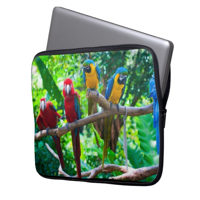 Konstruktion för tropisk parrot laptop fodral (Framsidan Vänster)