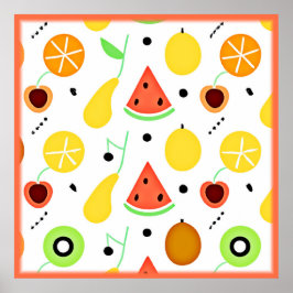 Konstruktion för tropiska frukter Mönster Poster