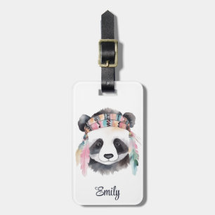 Konstruktion för vattenfärgen hippie panda bagagebricka