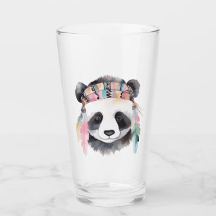 Konstruktion för vattenfärgen hippie panda glaskopp