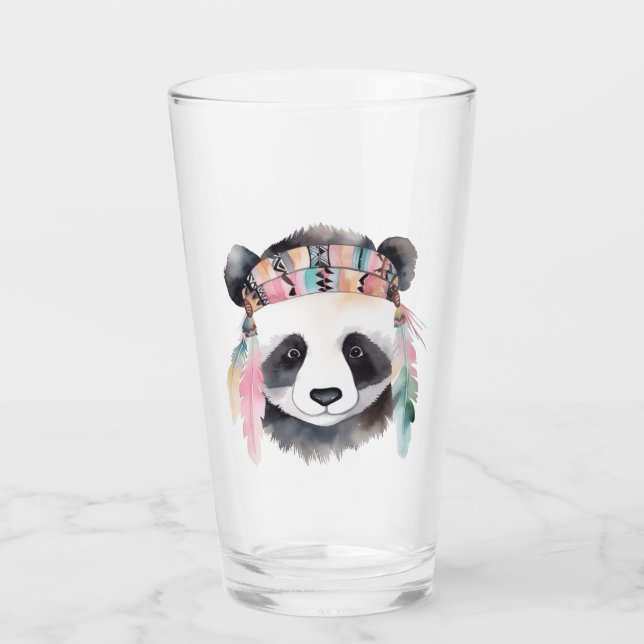 Konstruktion för vattenfärgen hippie panda glaskopp (Framsida)