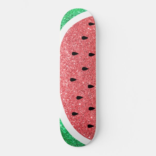Konstruktion för vattenmelonsegment i faux glitter mini skateboard bräda 18,5 cm (Framsida)