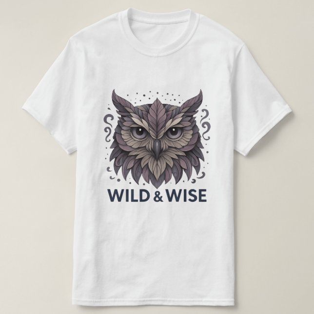 Konstruktion för vild och Uggla T Shirt (Design framsida)