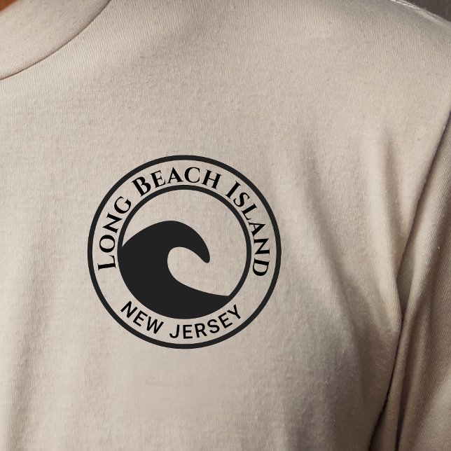 Konstruktion för Wave Circle Long Beach Island Bla T Shirt (Skapare uppladdad)