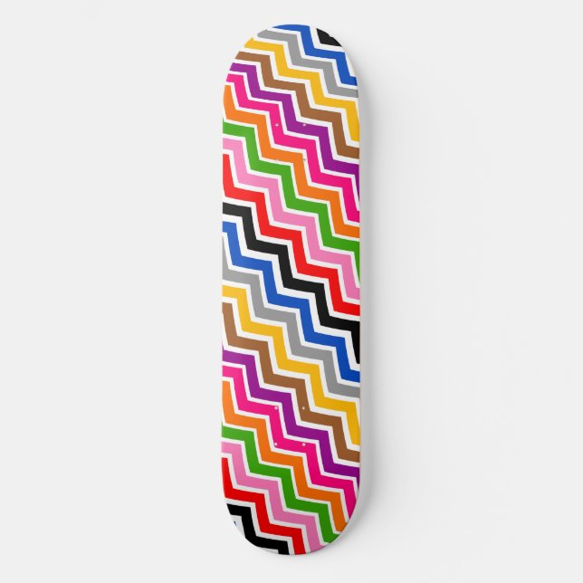 Konstruktion för Zigzag Chevron Mönster med flera  Mini Skateboard Bräda 18,5 Cm (Framsida)