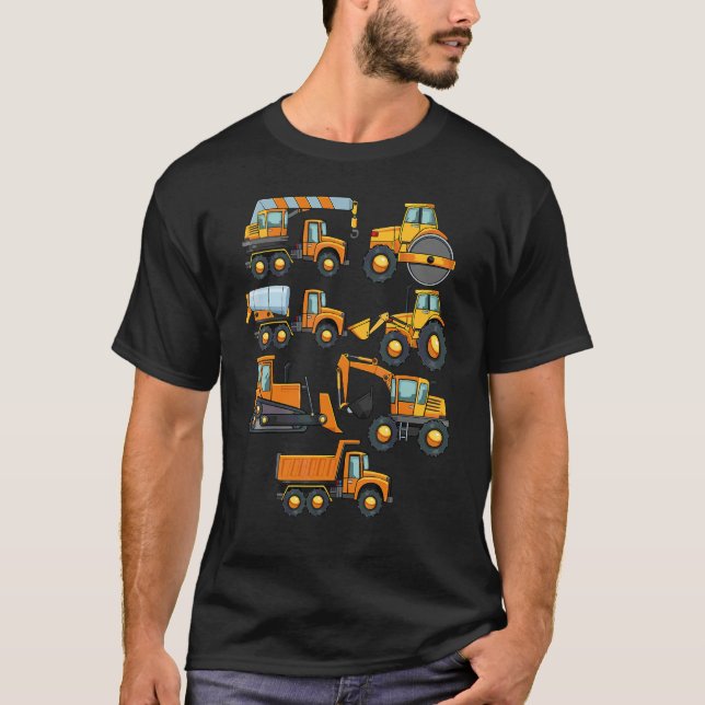 Konstruktion   Grävmaskin Bulldozer Rivning Ångväl T Shirt (Framsida)