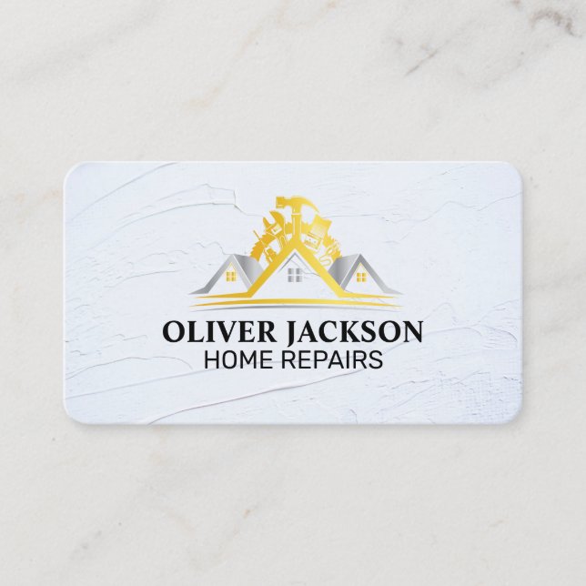 Konstruktion | Handyman Reparatör | Verktyg Visitkort (Framsida)