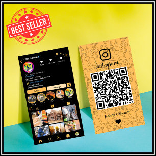 Konstruktion Instagram Persika QR-kod Visitkort