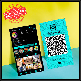 Konstruktion Instagram Turkos | QR-kod Visitkort
