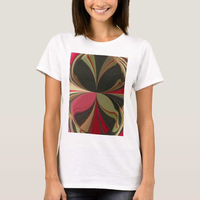 Konstruktion med flytande Linjer-utskrift T Shirt (Framsida)