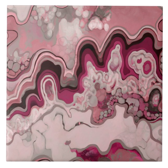 Konstruktion, modern målning, vågar, linjer kakelplatta (Framsidan)