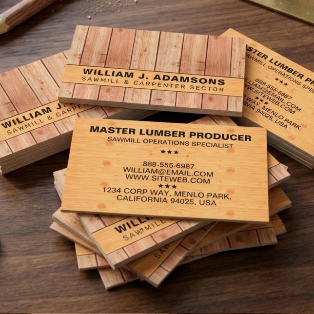 KONSTRUKTION / SNICKERI | STILFULLT, MODERNT TRÄ VISITKORT (Professional timber design stationery, Sleek wooden aesthetic business cards, Contemporary builder)
