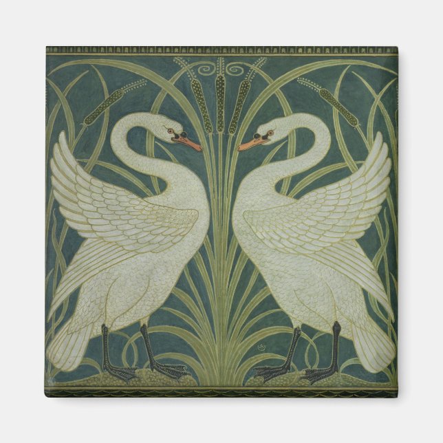 Konstruktion "Svan, Ryssland och tapet" Magnet (Framsidan)