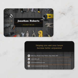 Konstruktion Uppdragstagare Handy Man Visitkort