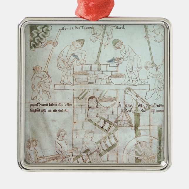 Konstruktionen av torn av Babel Julgransprydnad Metall (Framsidan)