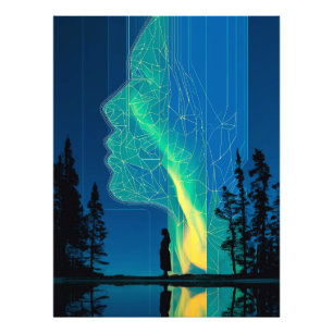 Konstruktioner och aurora, minimalistisk konst fototryck