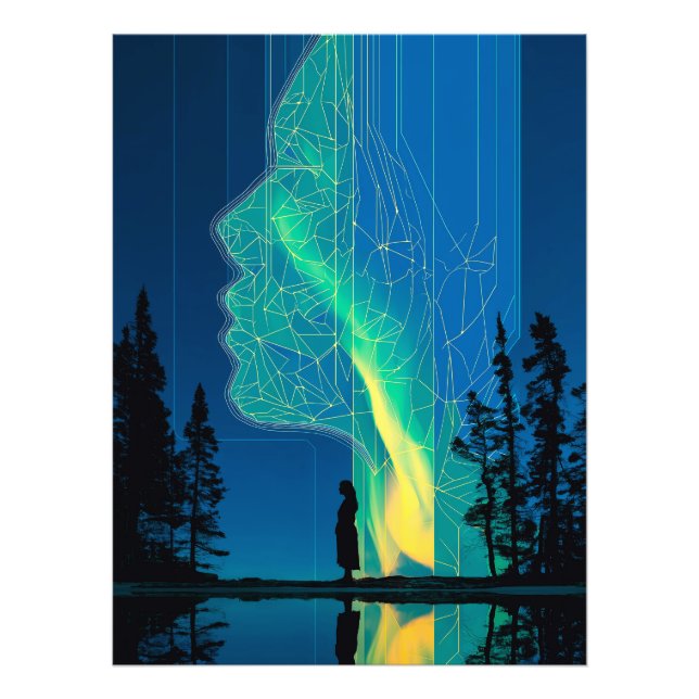 Konstruktioner och aurora, minimalistisk konst fototryck (Framsidan)