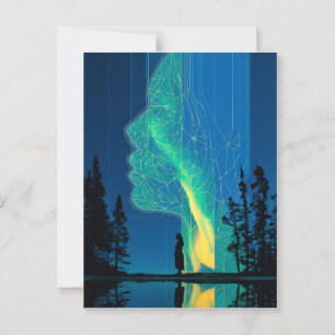 Konstruktioner och aurora, minimalistisk konst vykort