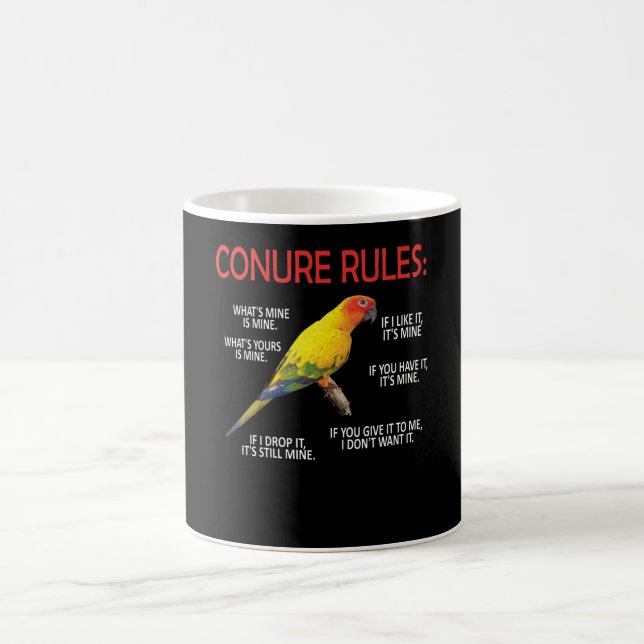 Konstruktionsägare Conure Älskare Parrot Bird Sol  Kaffemugg (Center)