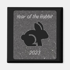 Konstruktionsåret för kaninsvart Glitter Magnet