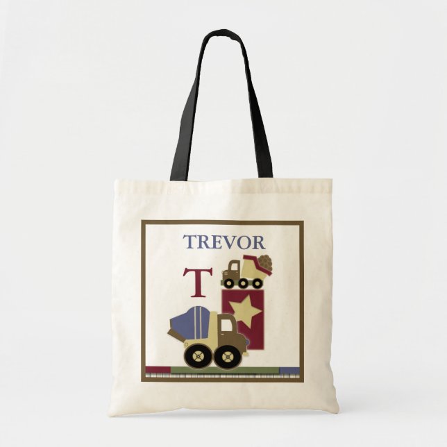 Konstruktionsbabynamn hänger lös tygkasse (Framsidan)