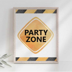 Konstruktionsbil Party Zon Skylt