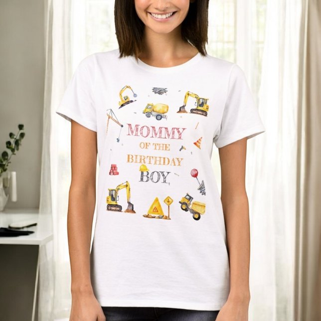 Konstruktionsbiltema Pojke Födelsedagsfirande Mamm T Shirt (Skapare uppladdad)