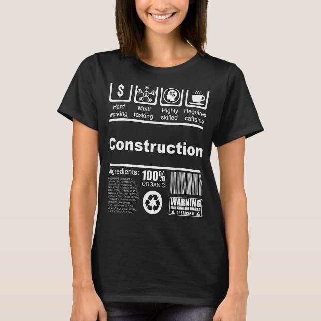 Konstruktionsdetaljer för byggnation t shirt (Framsida)