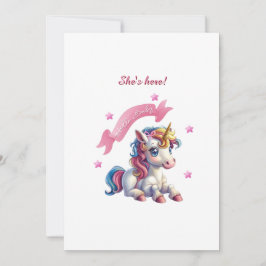 Konstruktionsfödsel vid Hej Baby Unicorn Meddelande