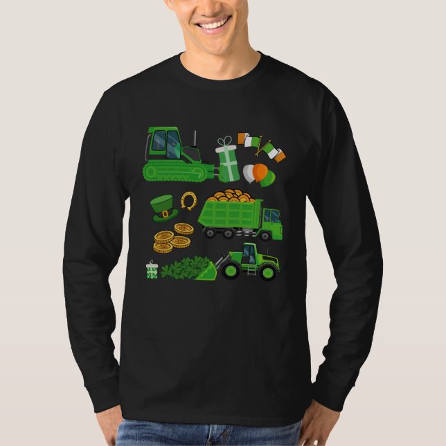 Konstruktionsfordon Krandbil C St Patricks Day T Shirt (Framsida)