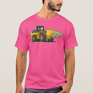 Konstruktionsfrontlastar traktor för vuxna och t shirt