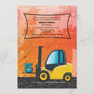 Konstruktionsgaffeltruckinbjudan Inbjudningar