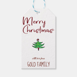 Konstruktionsgåvor för teckning av julgran Cute Do Presentetikett