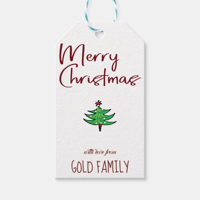 Konstruktionsgåvor för teckning av julgran Cute Do Presentetikett (Framsidan)